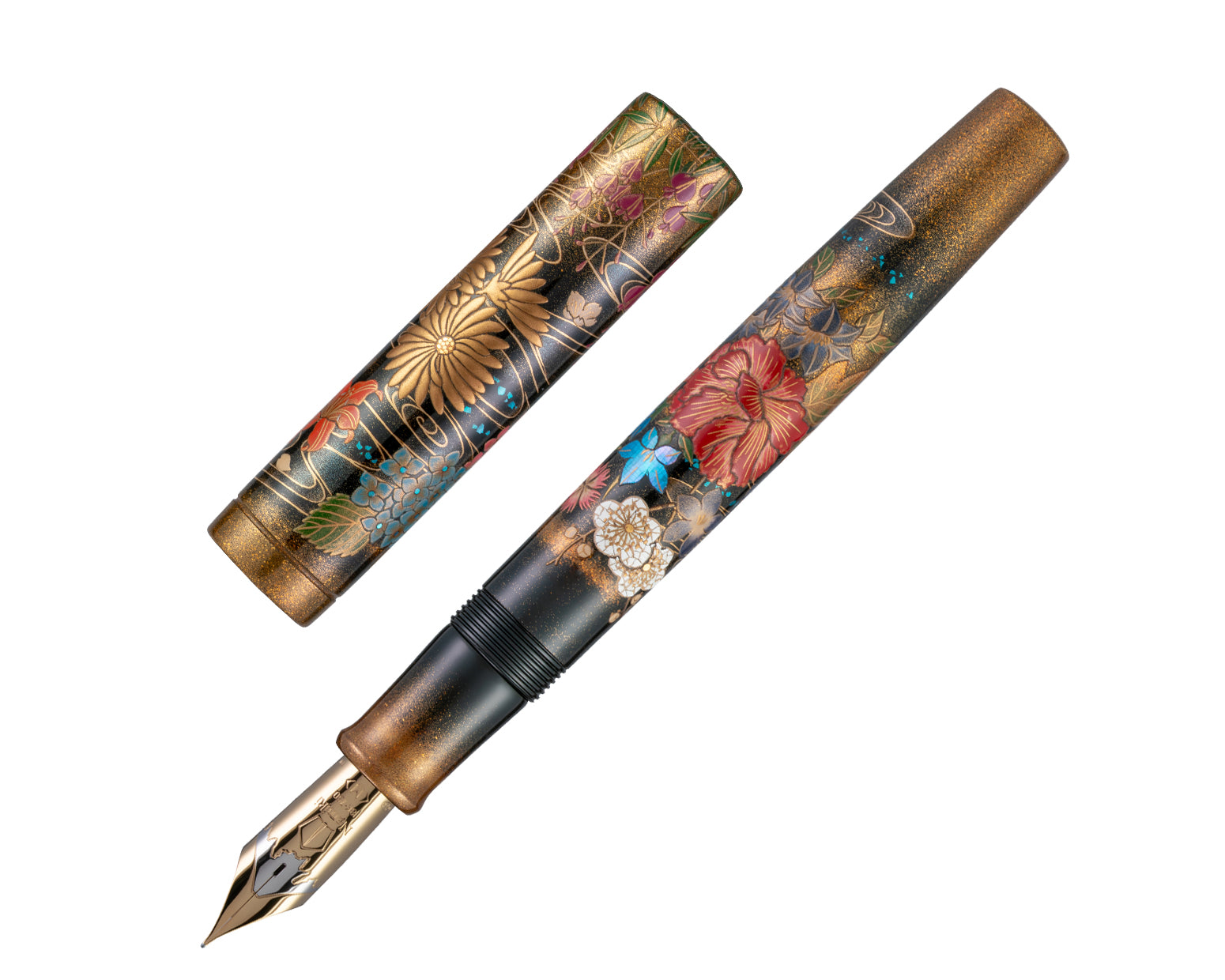 Namiki Emperor Blooming Flowers in Profusion Fountain Pen - Medium 18K Nib - Limited Edition