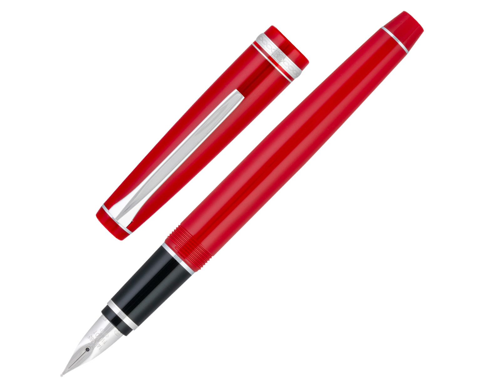 Pilot Falcon Red / Rhodium Fountain Pen