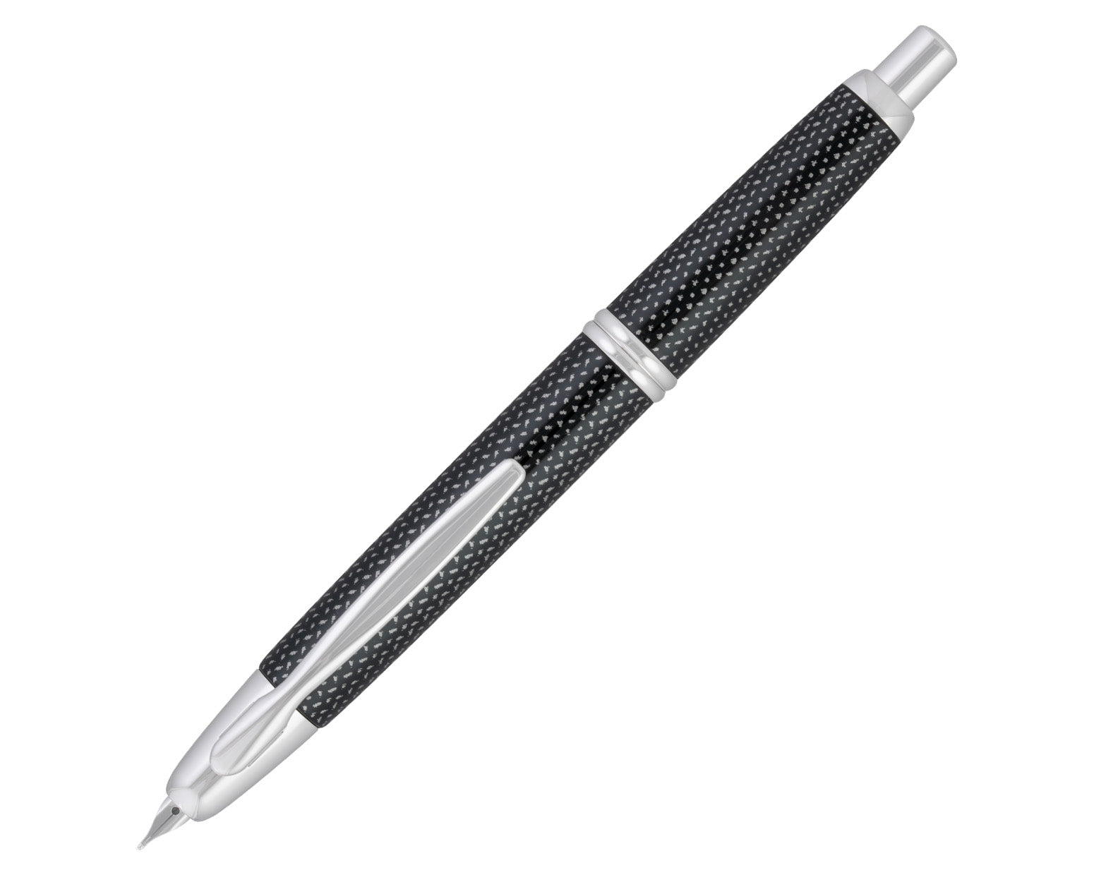 Pilot Vanishing Point Black Carbonesque / Rhodium Fountain Pen