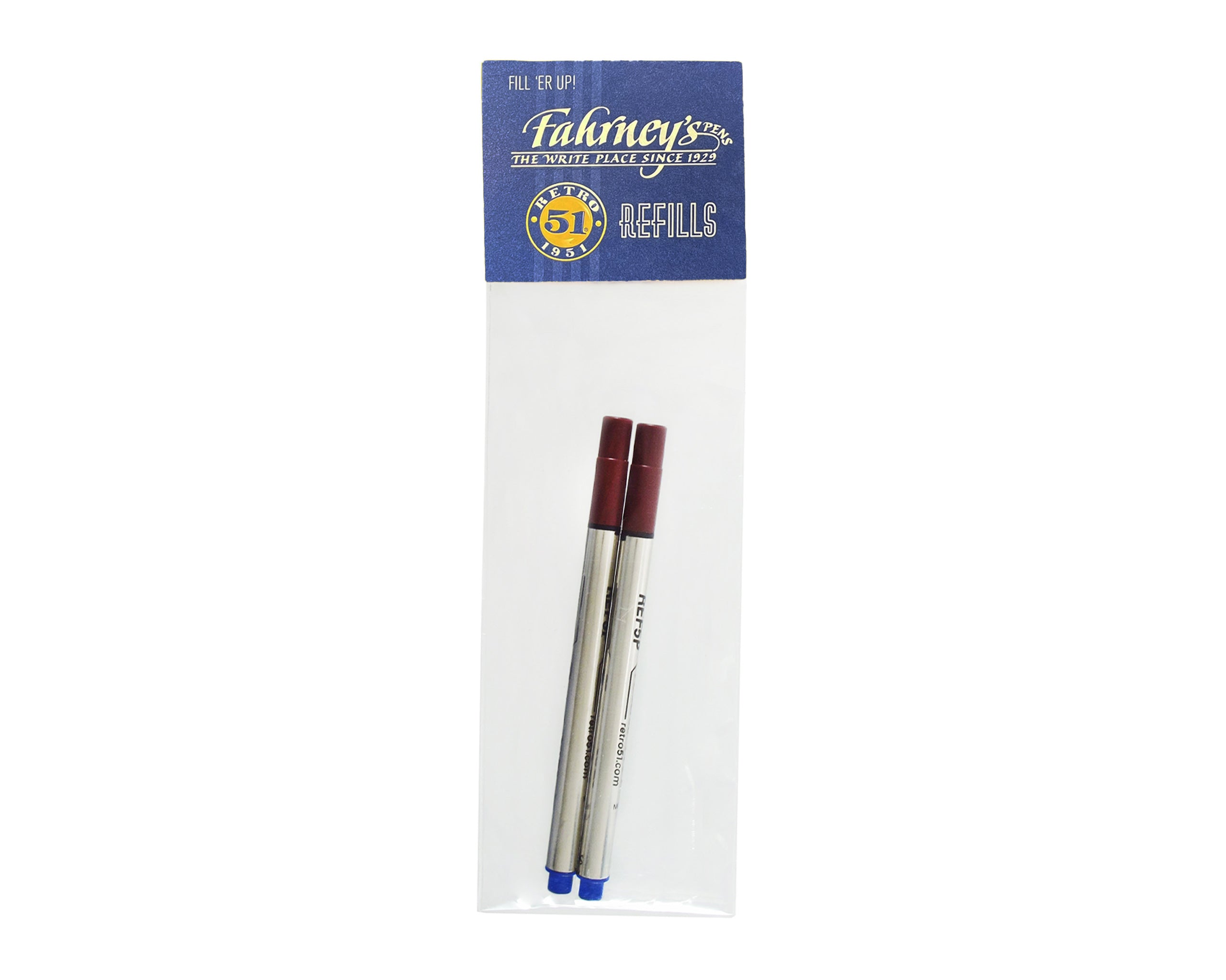 Fahrneys x Retro51 Capless Rollerball Refill 2 Pack - Blue