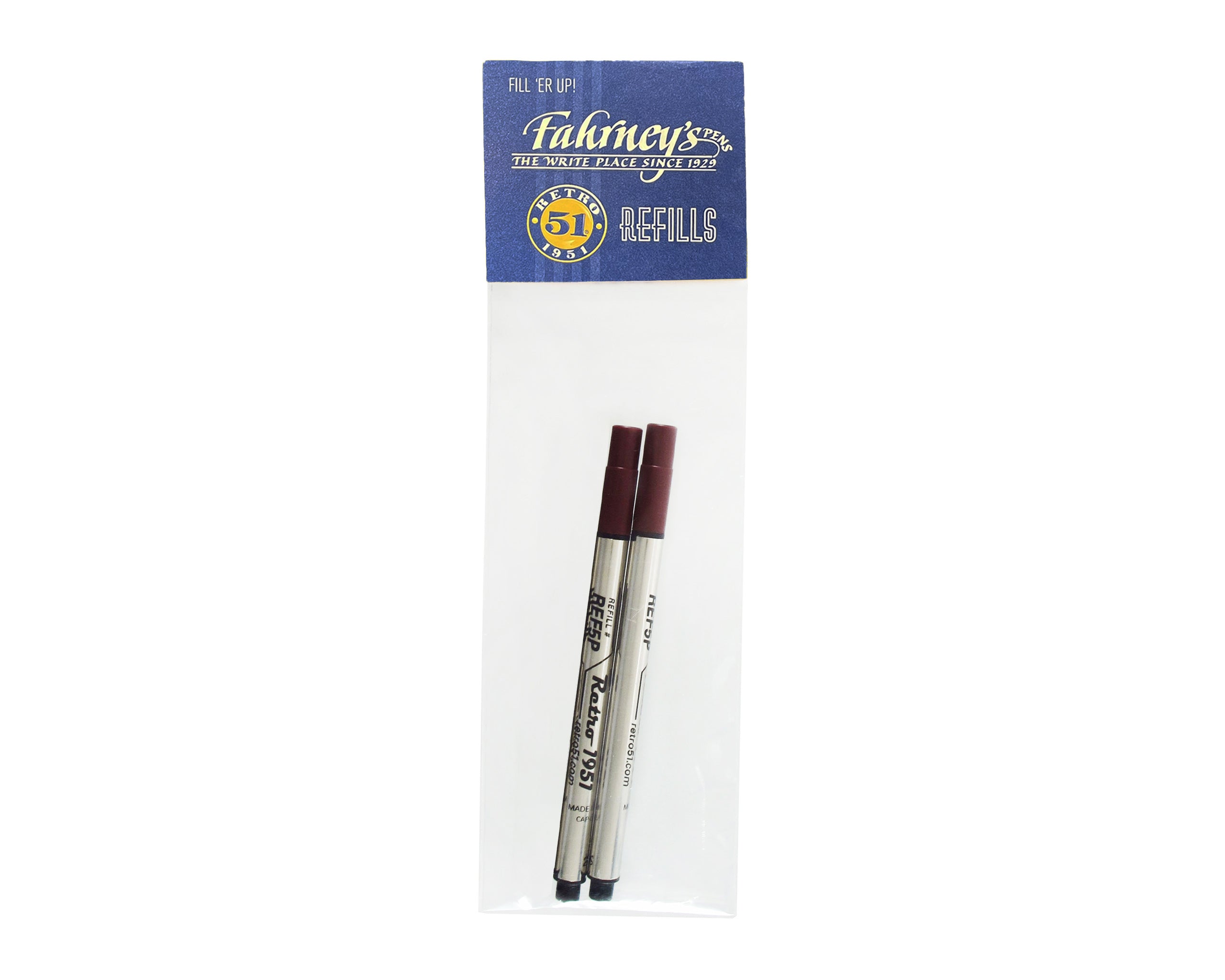 Fahrneys x Retro51 Capless Rollerball Refill 2 Pack - Black