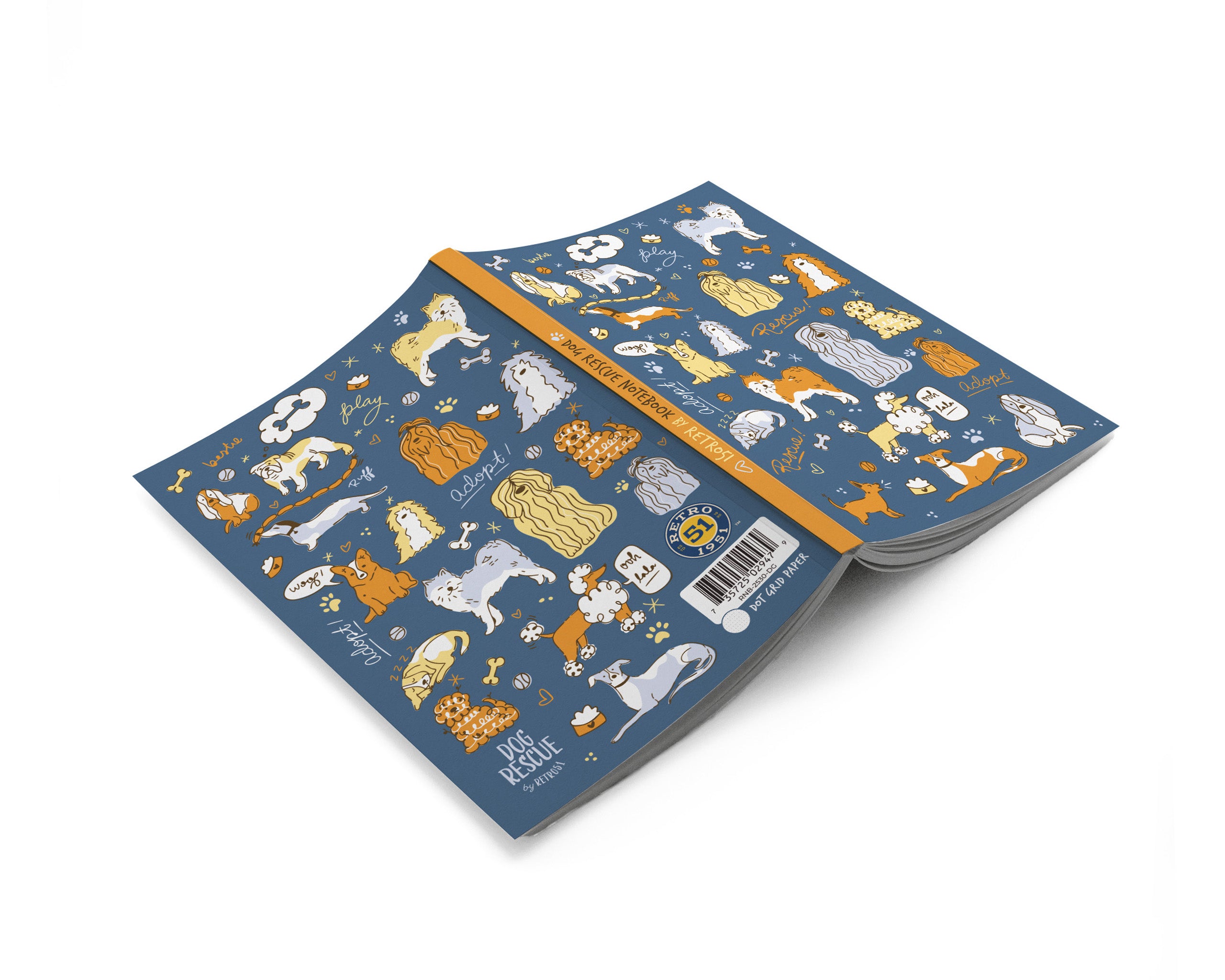 Retro51 Dog Rescue 6 Classic Notebook - Dot Grid