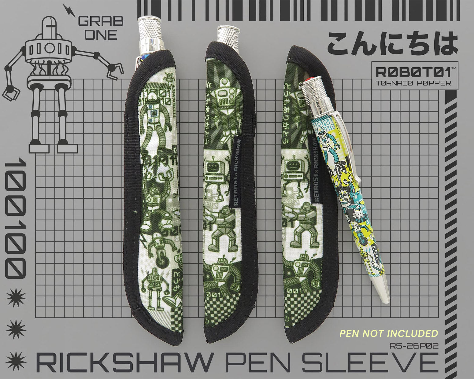 Retro51 x Rickshaw “R0B0T01” Single Pen Sleeve