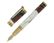 David Oscarson Golden Spike Fountain Pen - Ruby Red and Gold