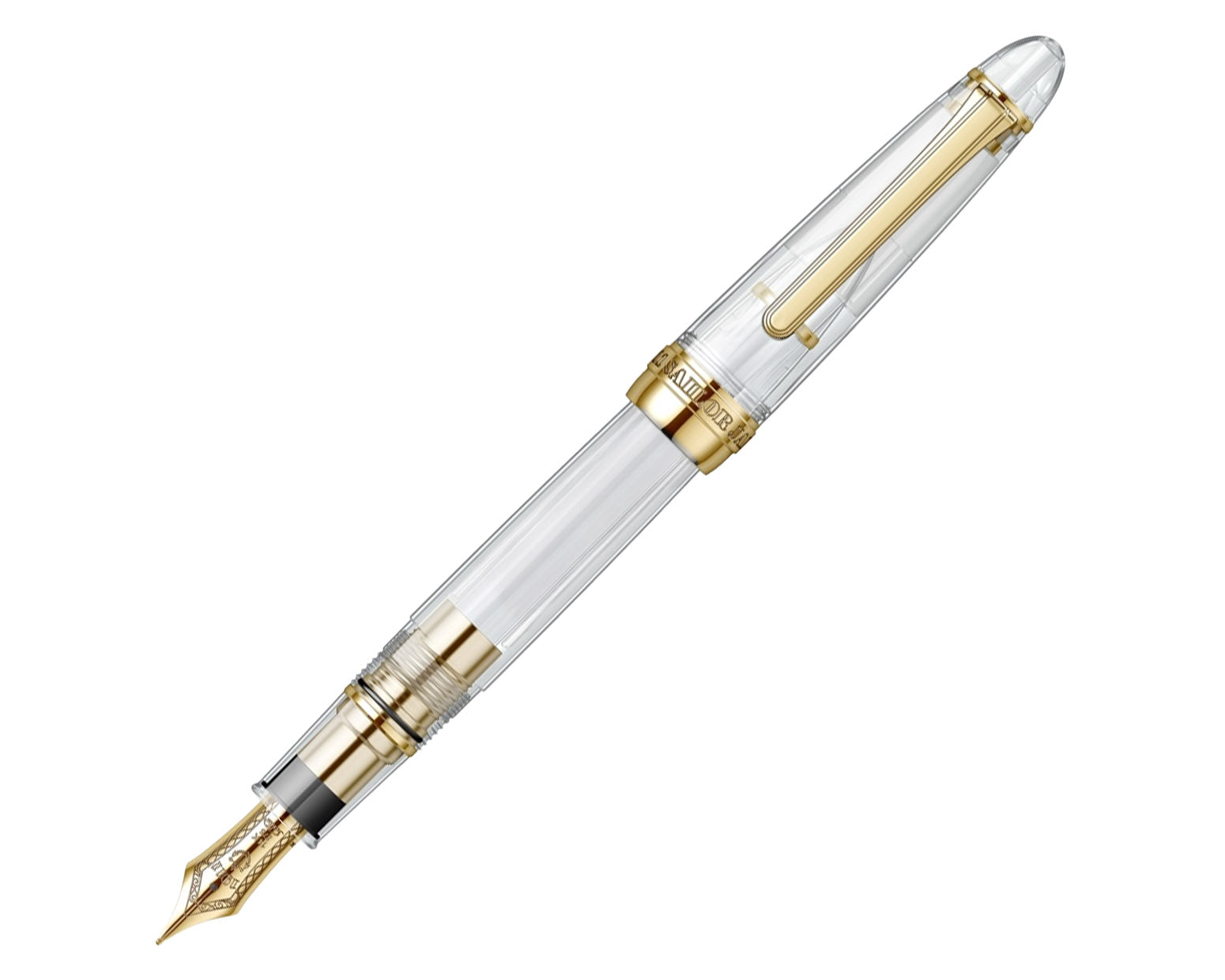 Sailor 1911L Demonstrator Fountain Pen Transparent with Gold Trim
