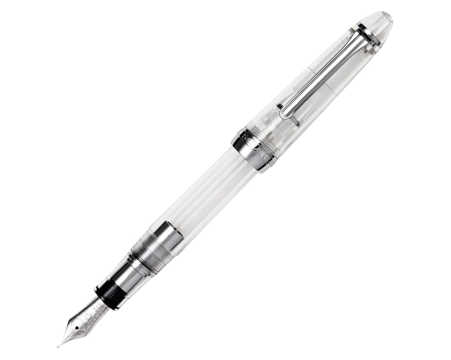 Sailor 1911L Demonstrator Fountain Pen Transparent with Silver Trim