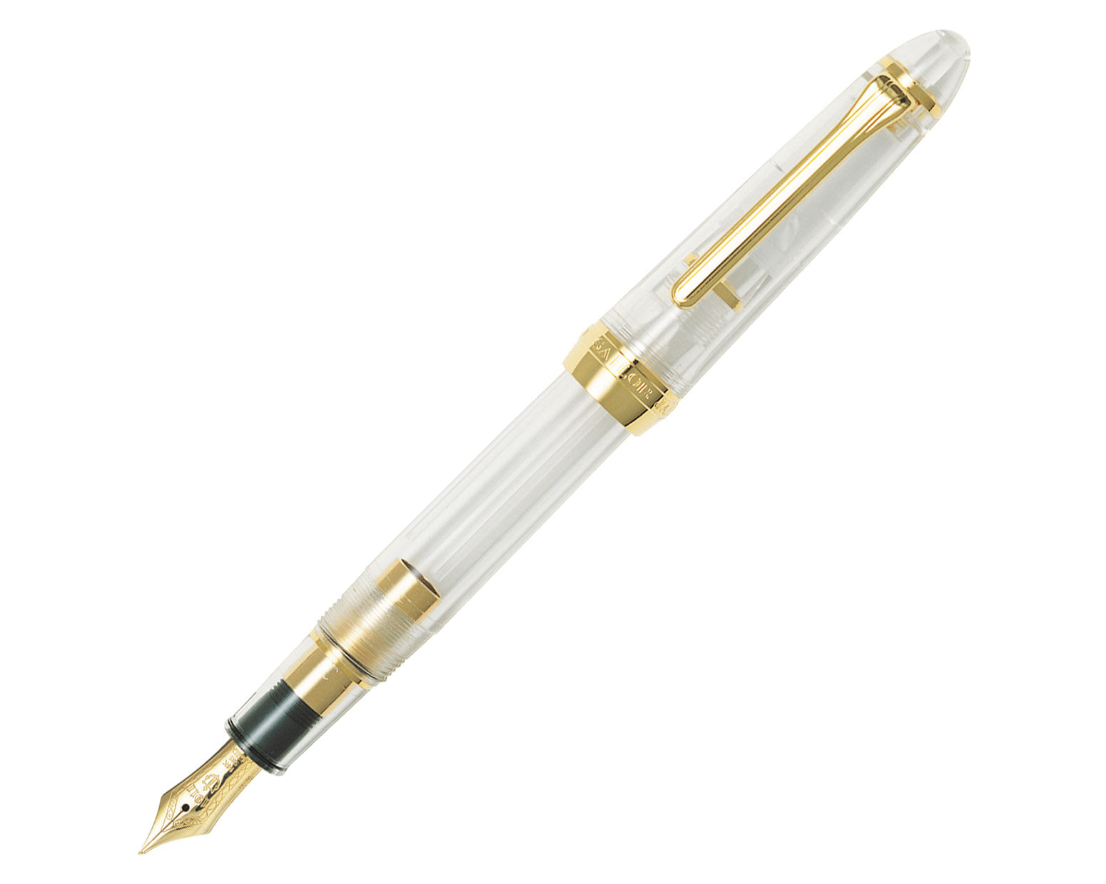 Sailor 1911S Demonstrator Fountain Pen Transparent with Gold Trim