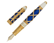 David Oscarson Russian Imperial Fountain Pen - Sapphire with Gold Vermeil