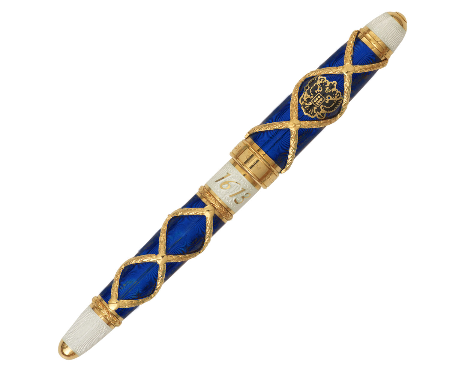 David Oscarson Russian Imperial Fountain Pen - Sapphire with Gold Vermeil