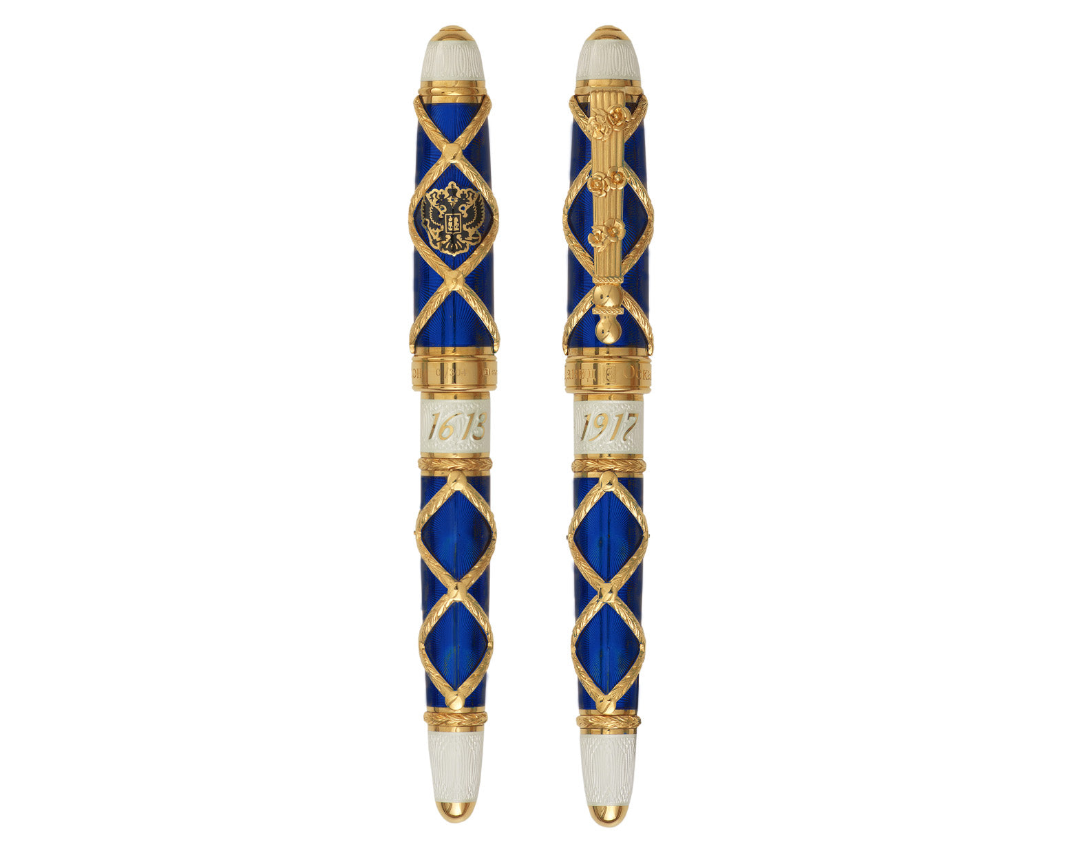 David Oscarson Russian Imperial Fountain Pen - Sapphire with Gold Vermeil
