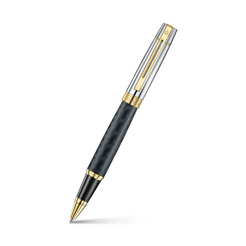 Sheaffer 300 Engraved Matte Black with Chrome Cap/PVD Gold Trim Rollerball Pen