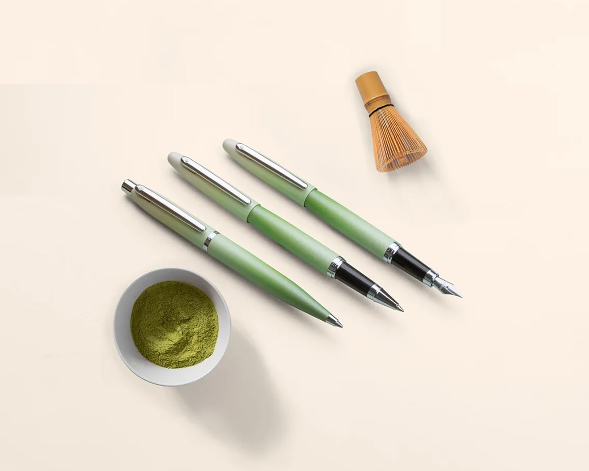 Sheaffer Matcha VFM Green Ombre Fountain Pen with Chrome Trim