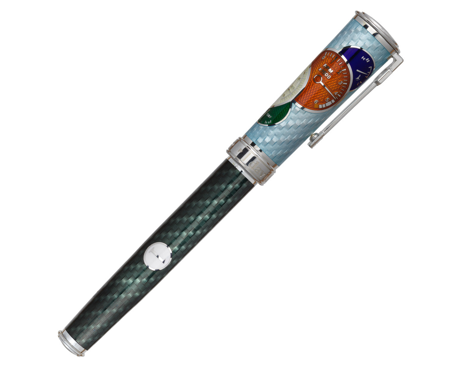 David Oscarson Take it to the Limit Fountain Pen - Azure Blue and Carbon Black