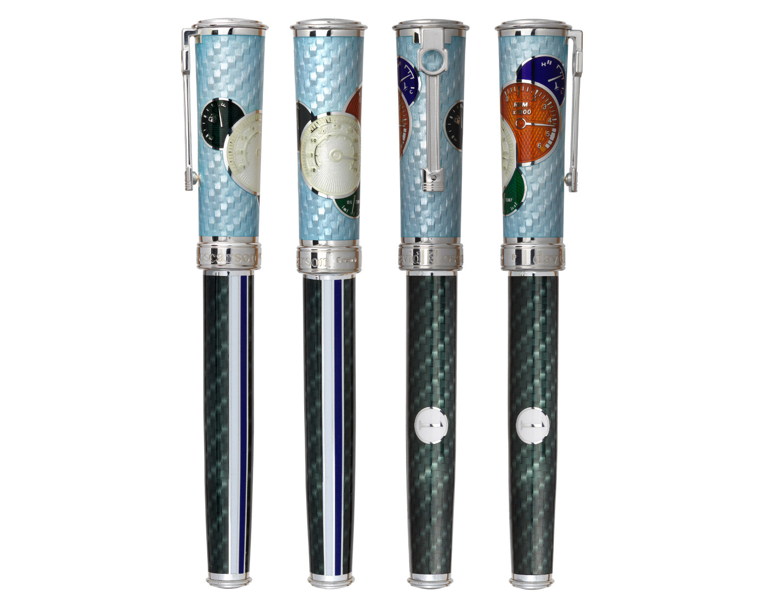 David Oscarson Take it to the Limit Fountain Pen - Azure Blue and Carbon Black