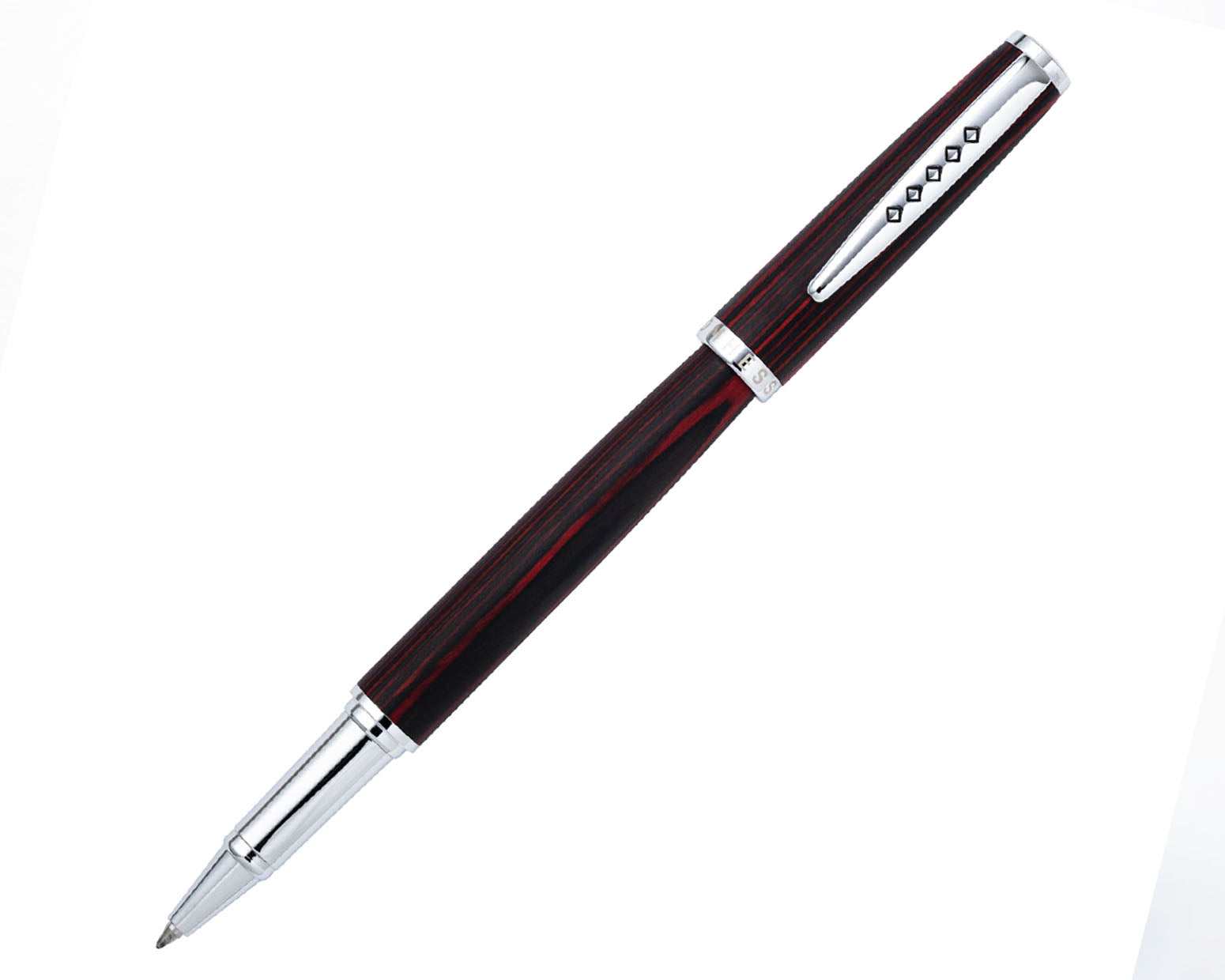 Tom Hessin Edinburgh Collection Forth Bridge Red Rollerball Pen with Chrome Trim