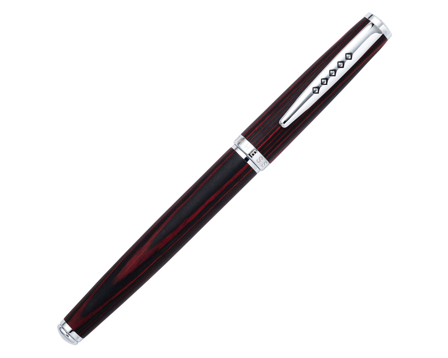 Tom Hessin Edinburgh Collection Forth Bridge Red Rollerball Pen with Chrome Trim
