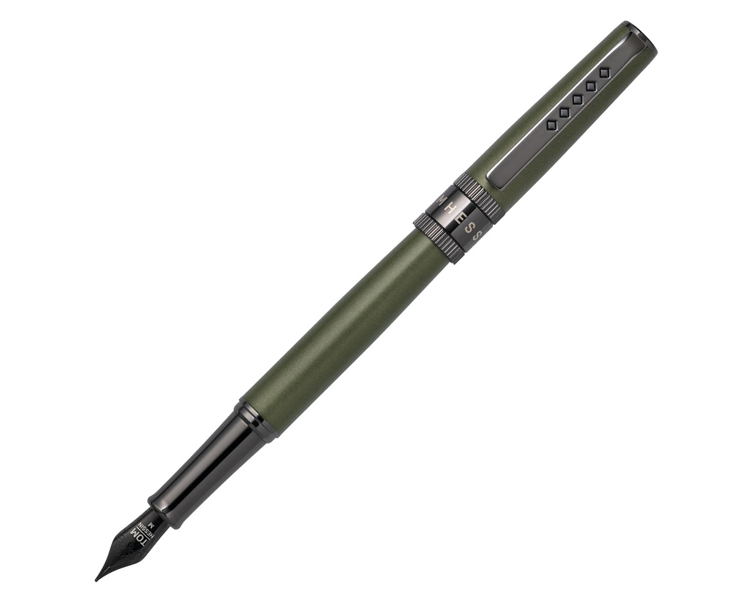 Tom Hessin Rebel Collection Garrison Green Fountain Pen with Gunmetal Trim