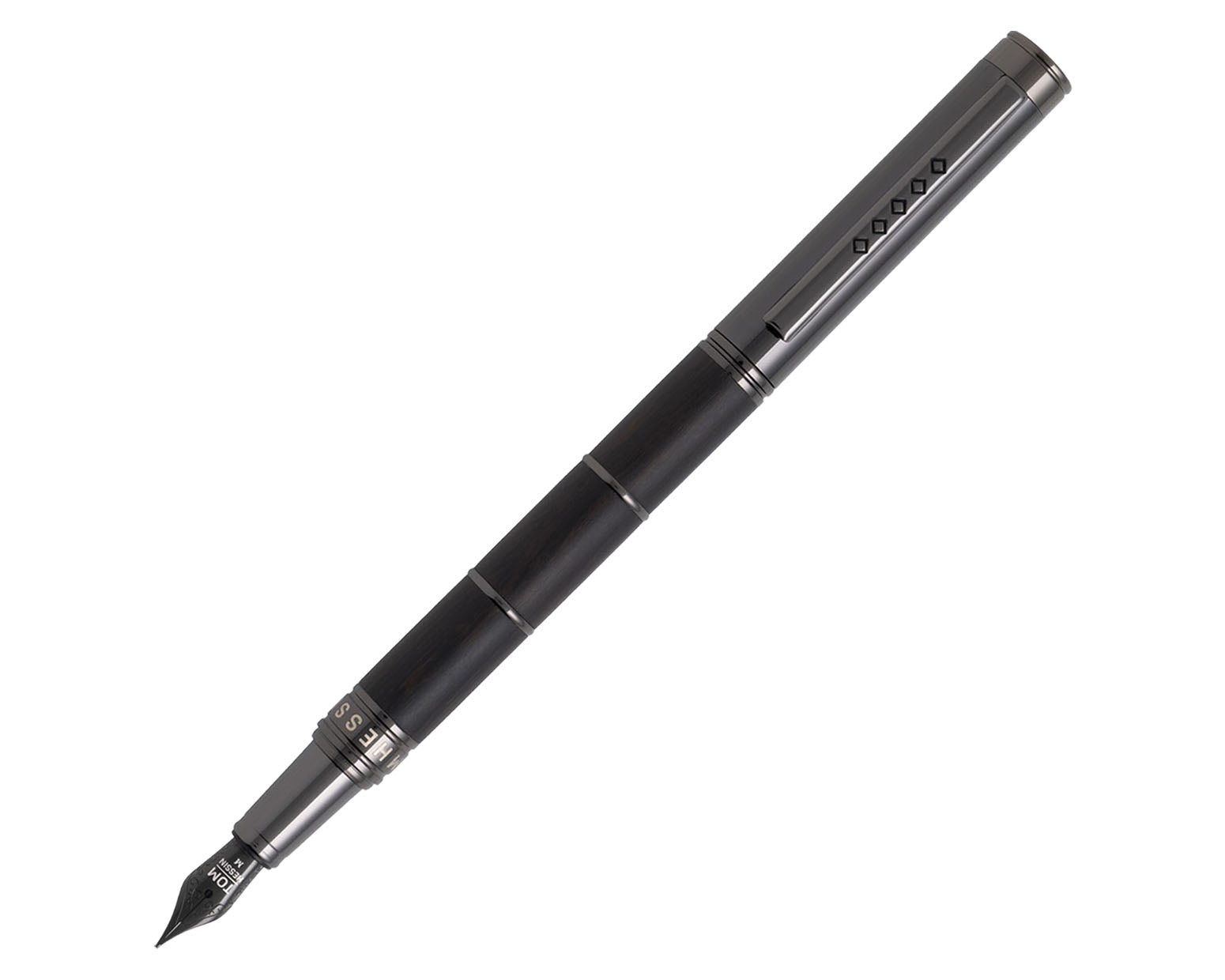 Tom Hessin Revolution Collection Charcoal Wooden Barrel Fountain Pen