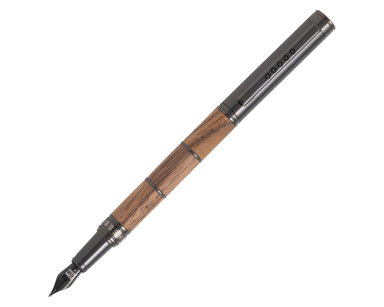 Tom Hessin Revolution Collection Rustic Wooden Barrel Fountain Pen