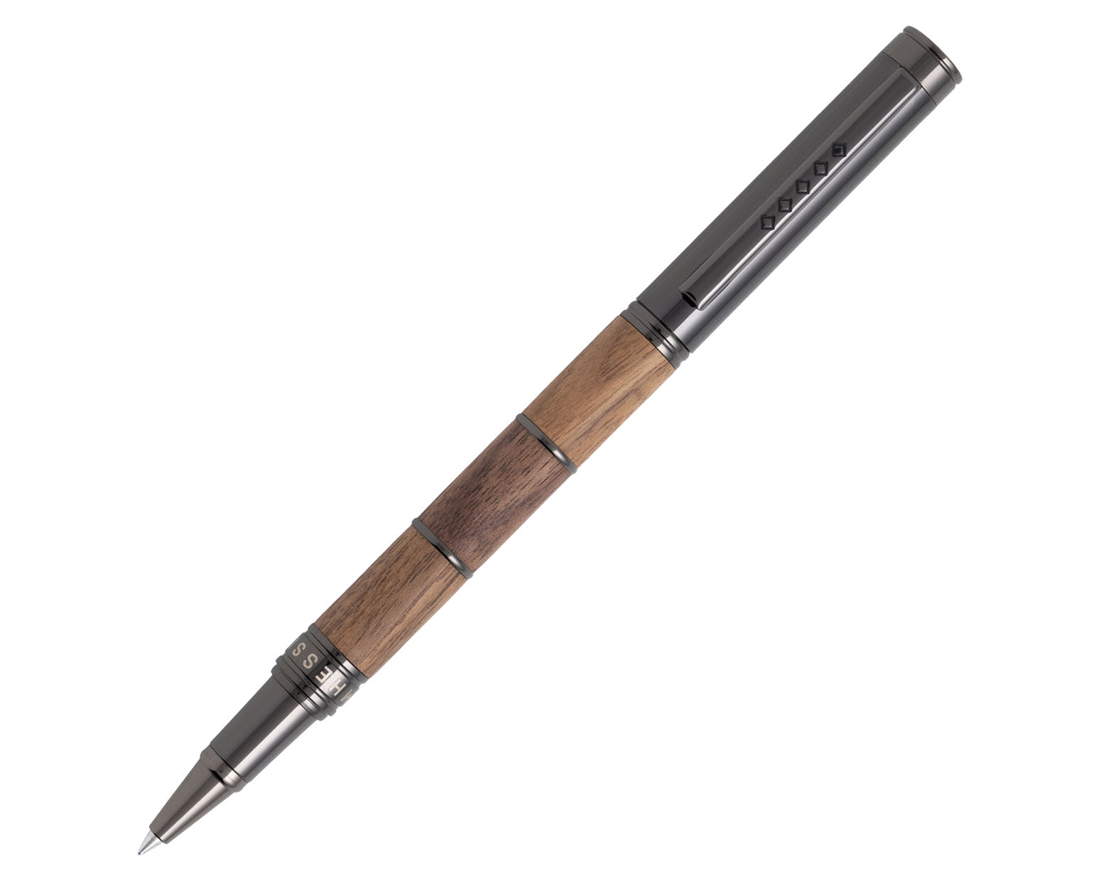Tom Hessin Revolution Collection Rustic Wooden Barrel Rollerball Pen