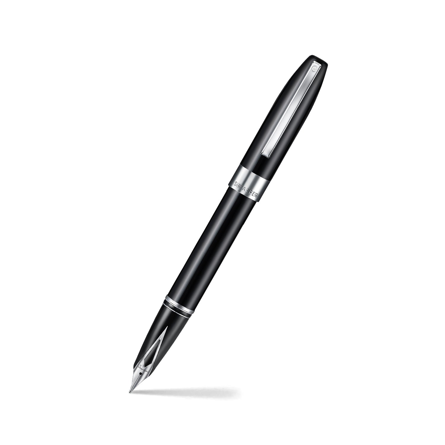 Sheaffer Legacy Glossy Black Fountain Pen with Inlaid Nib and Chrome-Plated Trim