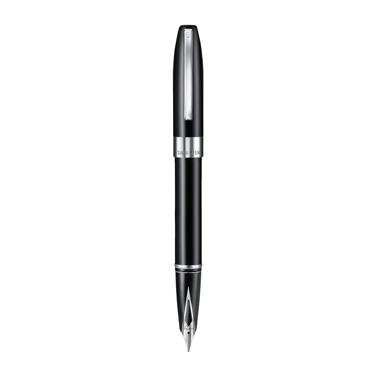 Sheaffer Legacy Glossy Black Fountain Pen with Inlaid Nib and Chrome-Plated Trim