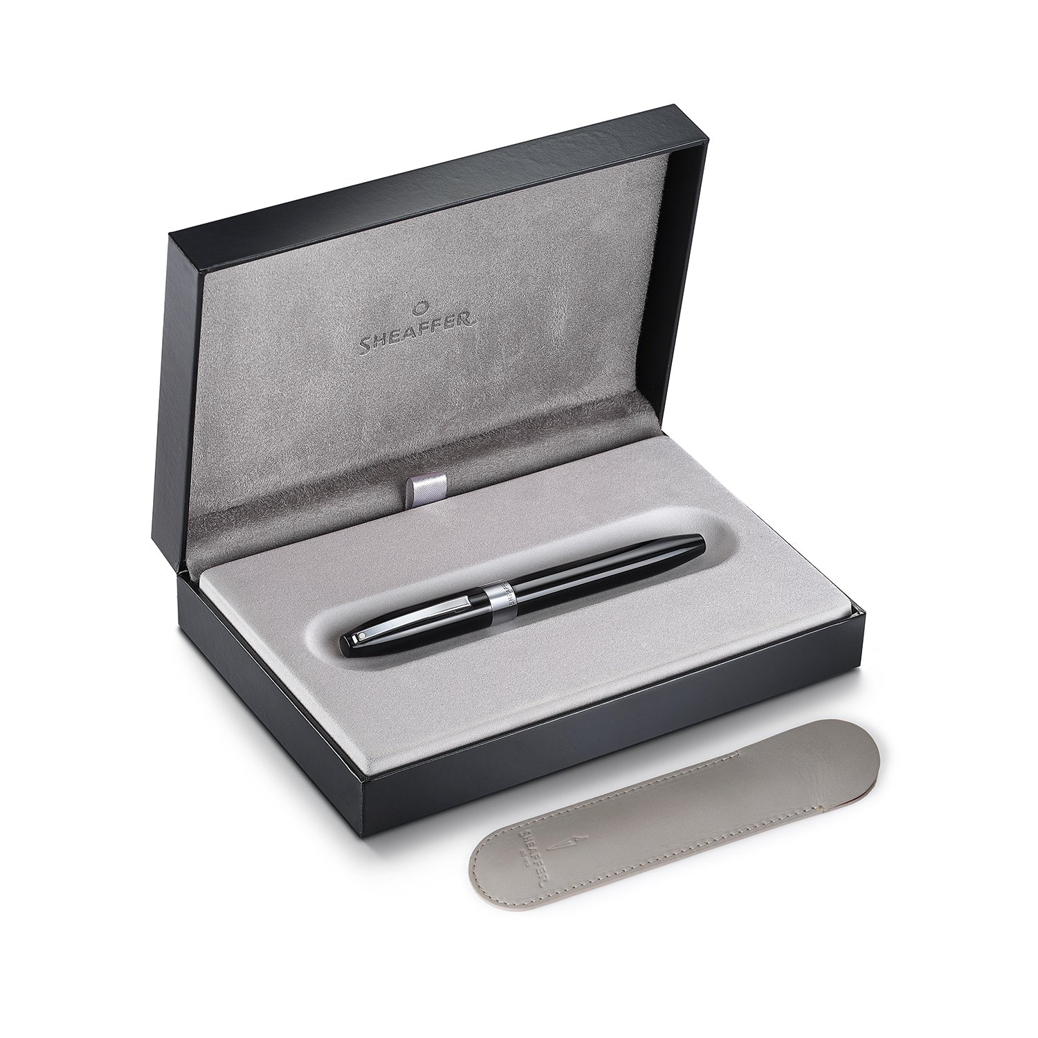 Sheaffer Legacy Glossy Black Fountain Pen with Inlaid Nib and Chrome-Plated Trim