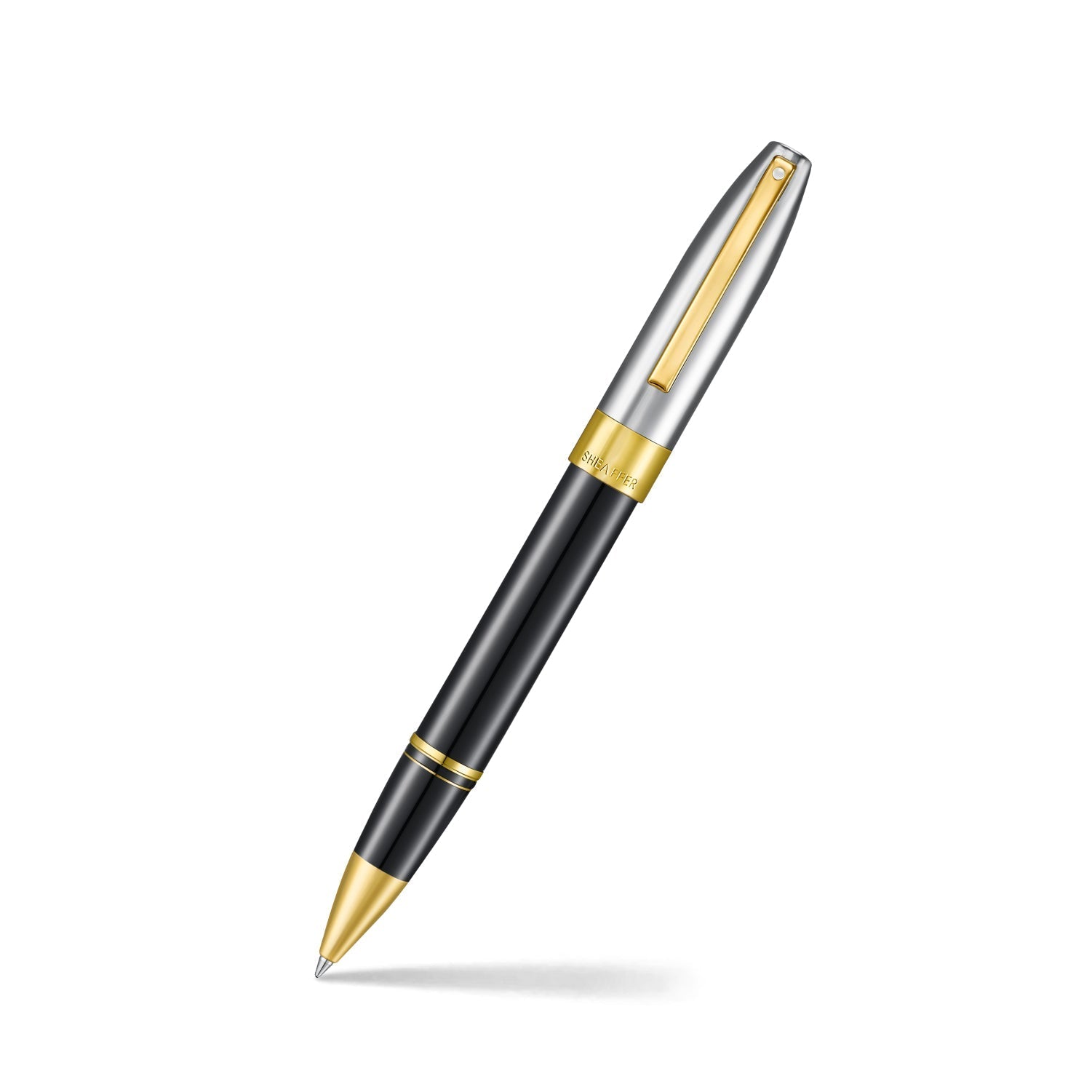 Sheaffer Legacy Glossy Black & Chrome Rollerball Pen with 14k PVD Gold-Plated Trim