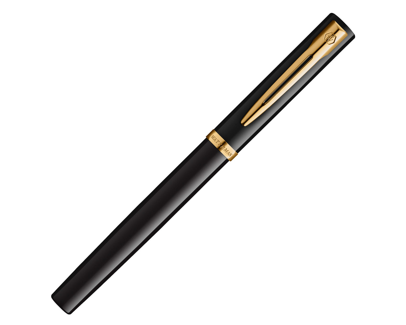Waterman Impression Black Fountain Pen with Gold Trim