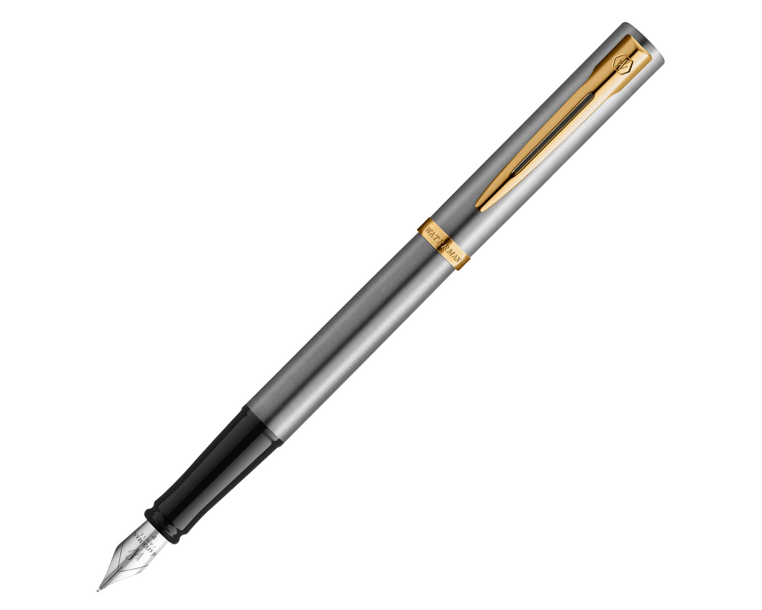Waterman Impression Stainless Fountain Pen with Gold Trim
