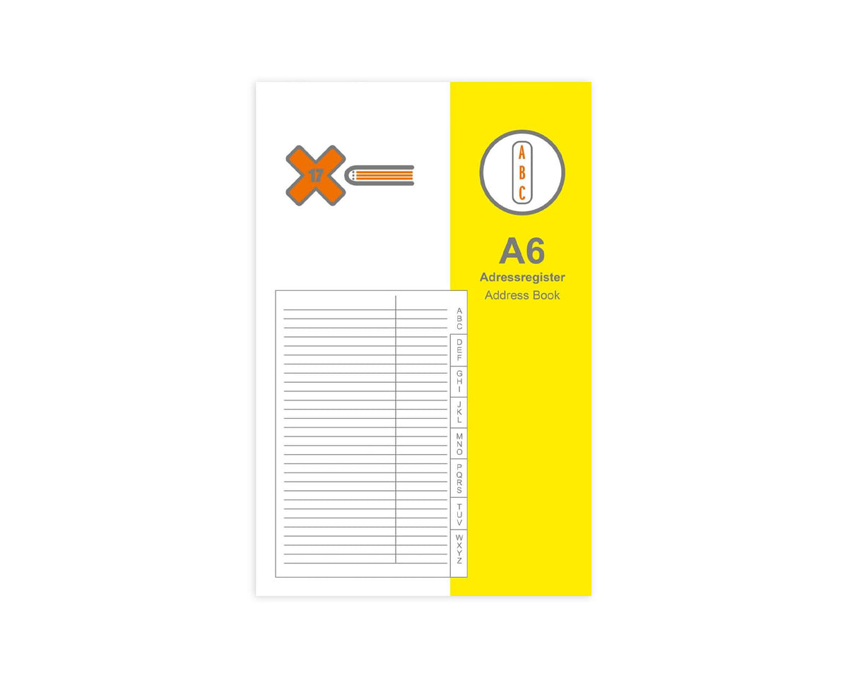 X17 Notes A6 Address Register with Tabs A-Z