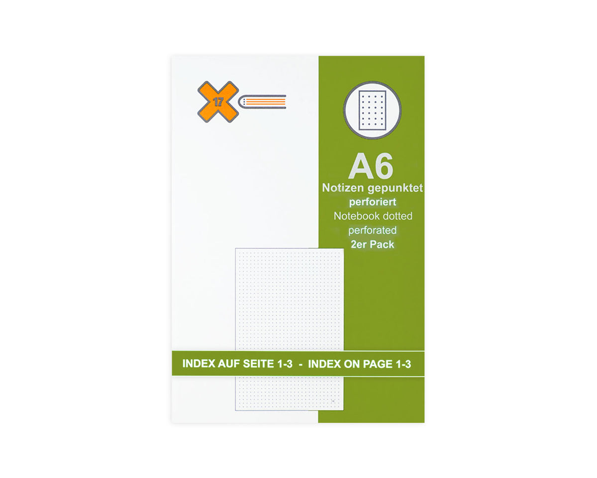 X17 Notes A6  Notebook Refills - Dot Grid - 2 Pack