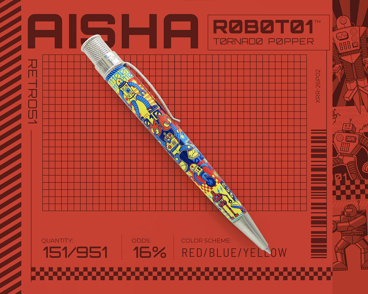 Retro51 Popper R0B0T01 Tornado™ Rollerball Pen