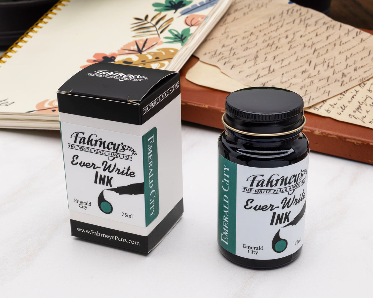 Fahrney's Ever Write 75ml Bottle Ink - Emerald City Green