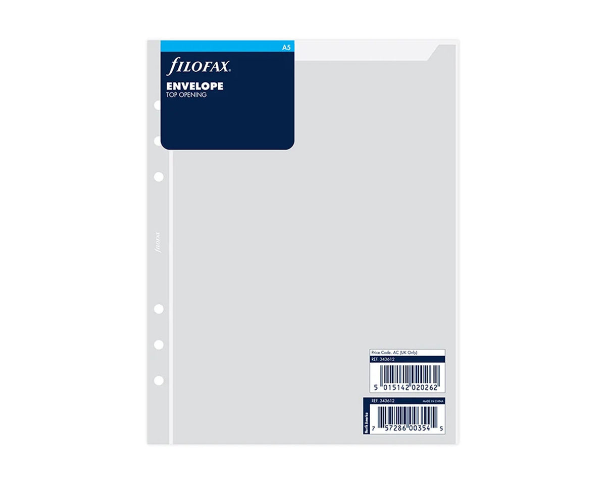 Filofax A5 Transparent Envelope Top Opening