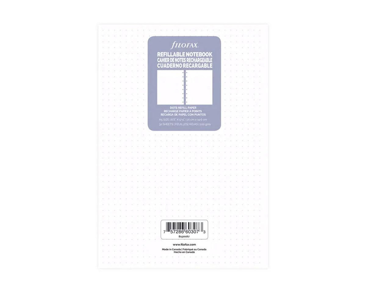 Filofax A5 Notebook Dotted White Paper Refill - 32 Sheets