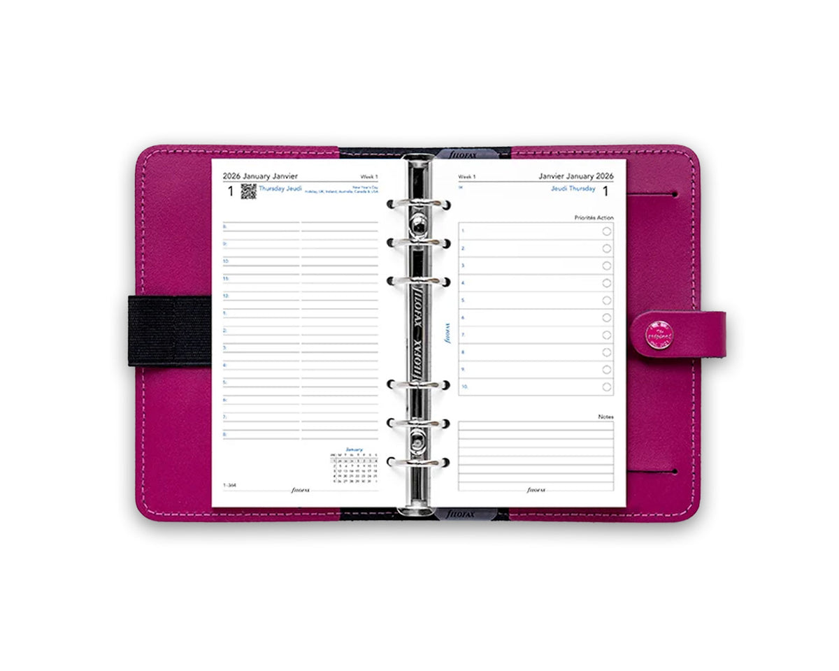 Filofax Personal One Day On Two Pages 2026 2 Languages Refill
