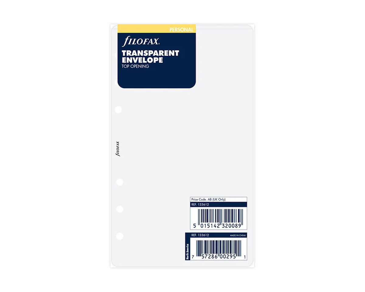 Filofax Personal Transparent Envelope Top Opening