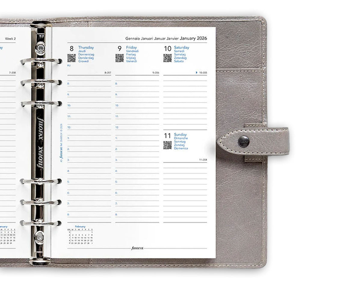 Filofax A5 Week on Two Pages 2026 Multilanguage with Appointments Refill