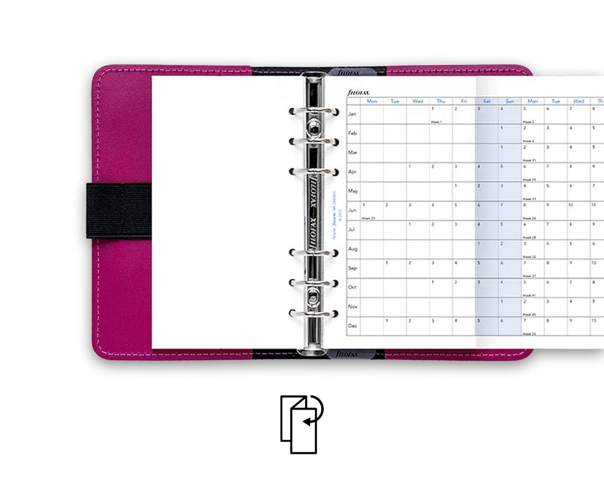 Filofax Personal Horizontal Year Planner 2026 Refill