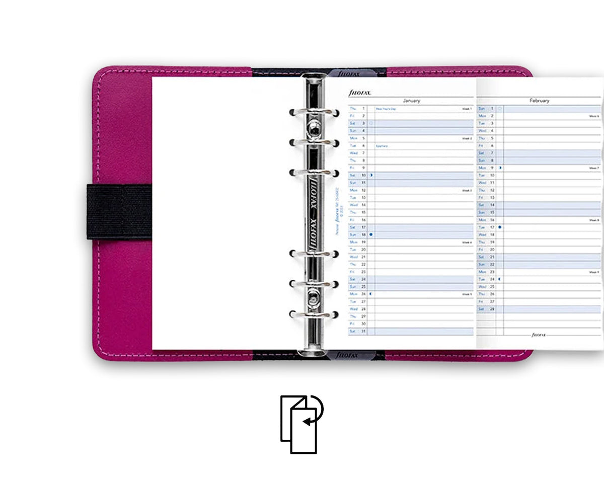 Filofax Personal Vertical Year Planner 2026 Refill