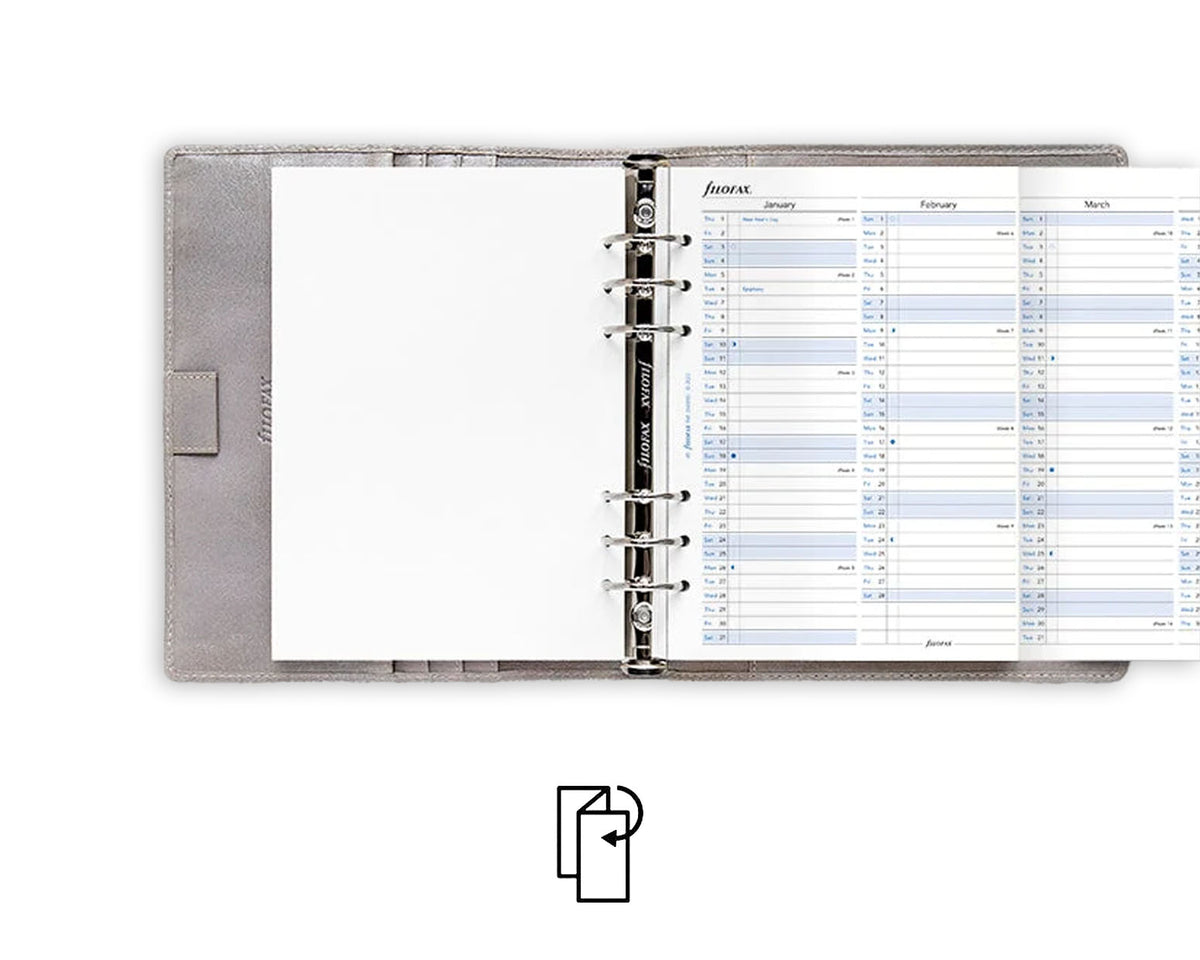 Filofax A5 Vertical Year Planner 2026 Refill