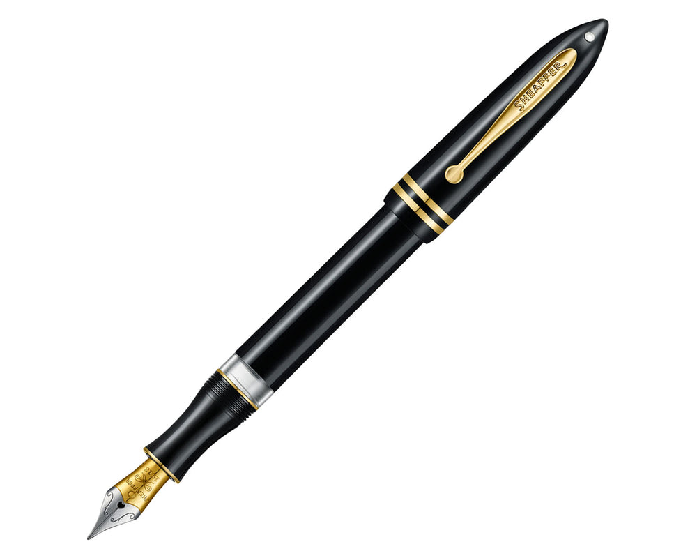 Sheaffer Balance III Black Fountain Pen with Gold Trim