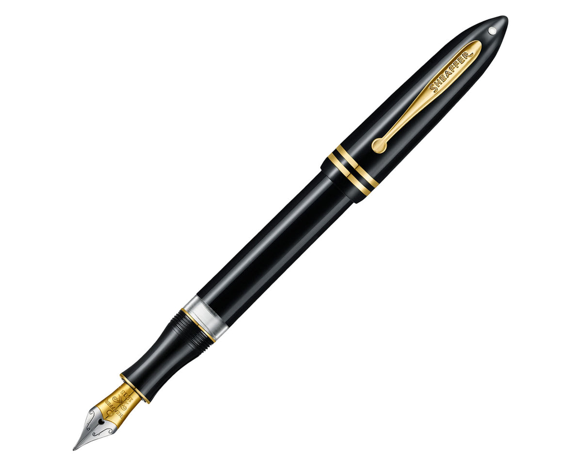 Sheaffer Balance III Black Fountain Pen with Gold Trim