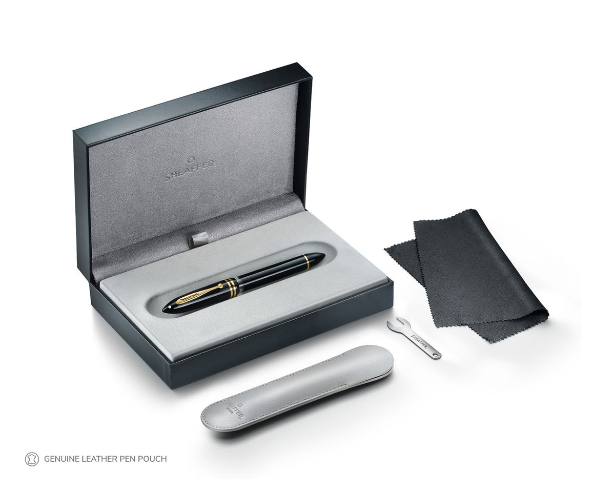 Sheaffer Balance III Black Fountain Pen with Gold Trim