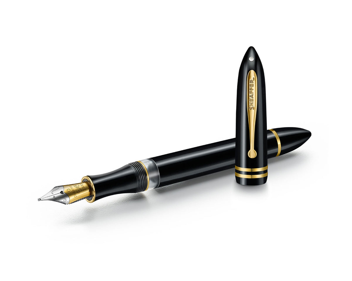 Sheaffer Balance III Black Fountain Pen with Gold Trim